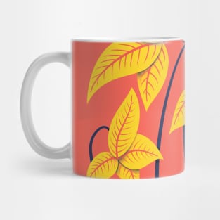 Yellow Geometric Flowers Abstract Art Mug